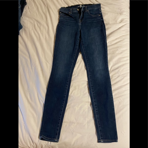 For All Man Kind 7 Jeans Gwenevere, Size 25, Dark Blue Wash - Picture 1 of 5